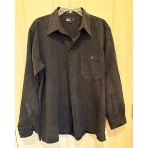 Men's Marc Edwards Black Long Sleeve Button Down Large